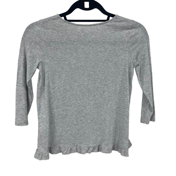 Lilly Pulitzer Long Sleeve Ruffle Gray Silver Flamingo Graphic Tee Girls Large - Picture 6 of 7